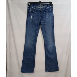 Women's 7 For All‎ Mankind Bootcut Slight Distressed Look Blue Jean Size 27